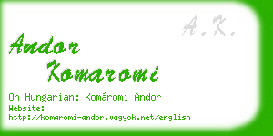 andor komaromi business card